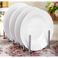 Haonai 8 inch ceramic dinner plate ,service of 4.round & white dinner plate